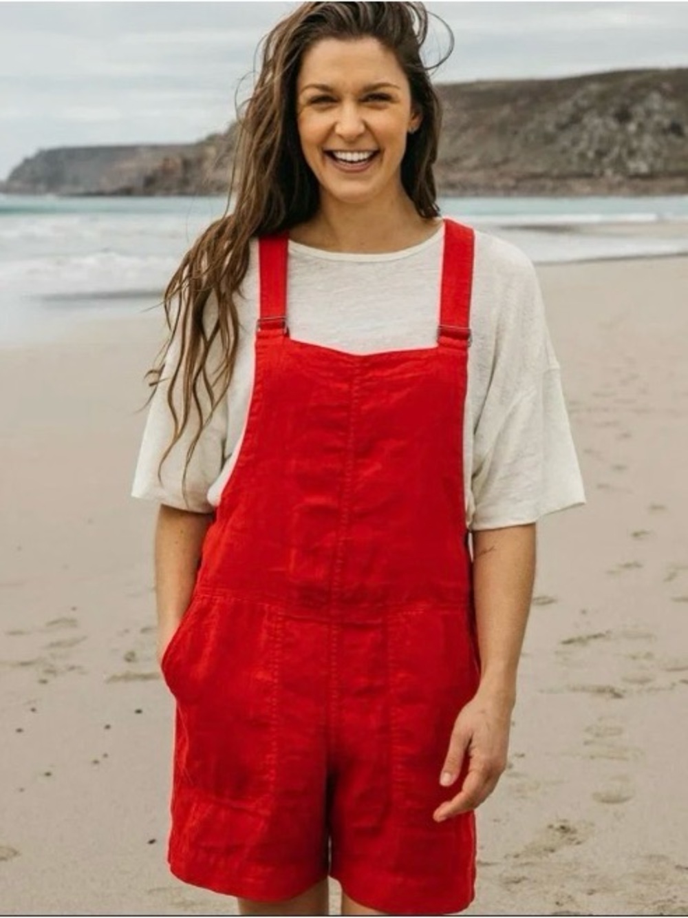 BLACK Women's linen Short Overalls Jumpsuit - Casual Summer Romper